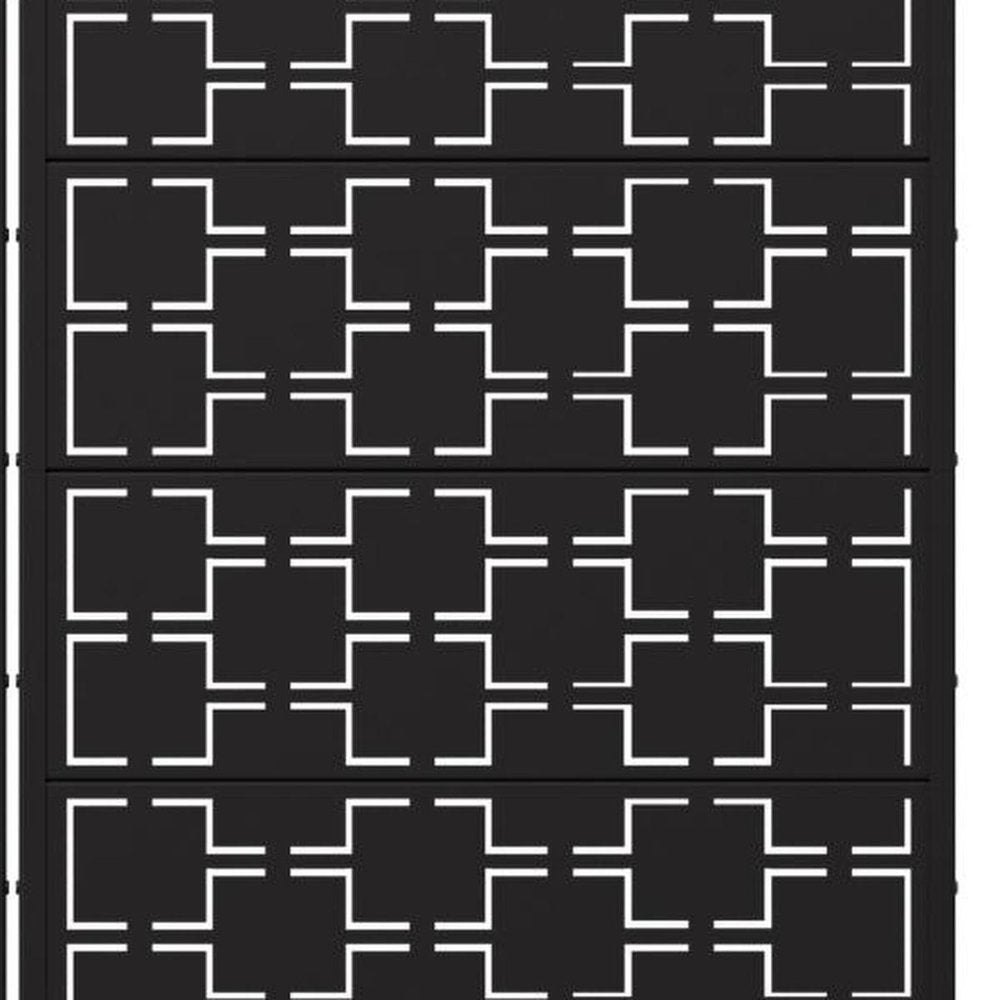 Set Of Two Black Geometric Steel 12 Outdoor Privacy Screen HomeRoots
