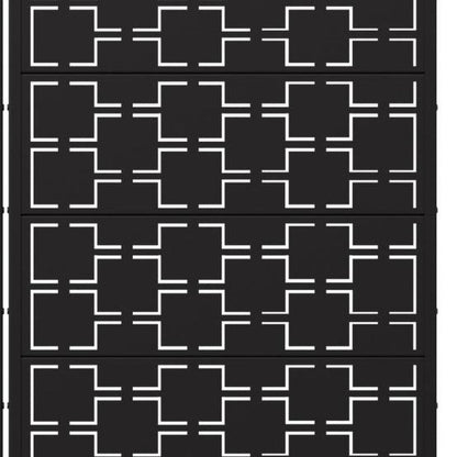 Set Of Two Black Geometric Steel 12 Outdoor Privacy Screen HomeRoots