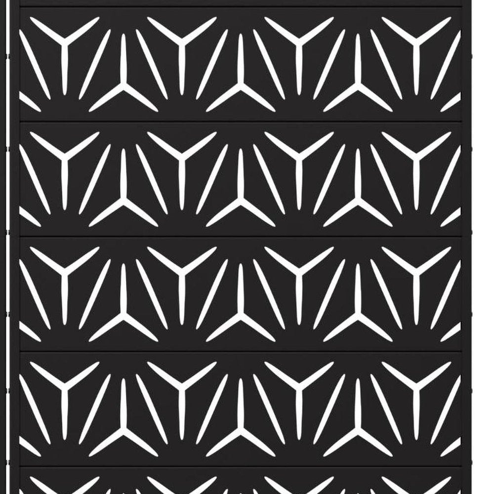 Set Of Two Black Geometric Steel 12 Outdoor Privacy Screen HomeRoots