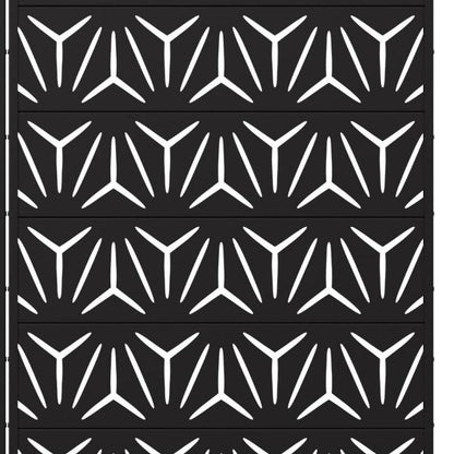 Set Of Two Black Geometric Steel 12 Outdoor Privacy Screen HomeRoots
