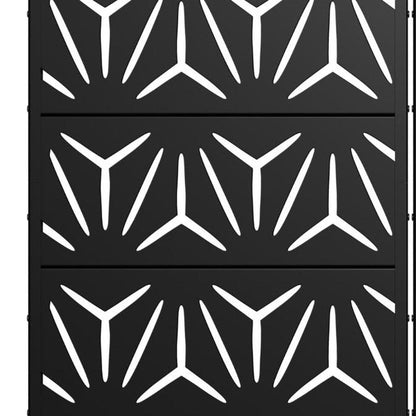 Set Of Two Black Geometric Steel Ten Panel Outdoor Privacy Screen HomeRoots