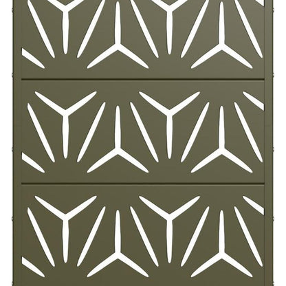 60" Gray Geometric Steel Five Panel Outdoor Privacy Screen HomeRoots