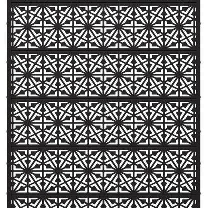 72" Black Geometric Steel Six Panel Outdoor Privacy Screen HomeRoots