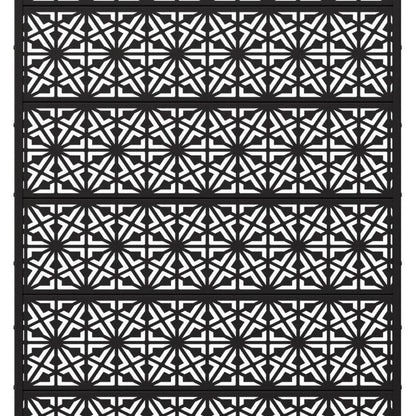 72" Black Geometric Steel Six Panel Outdoor Privacy Screen HomeRoots