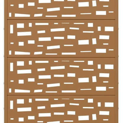 72" Brown Geometric Steel Six Panel Outdoor Privacy Screen HomeRoots