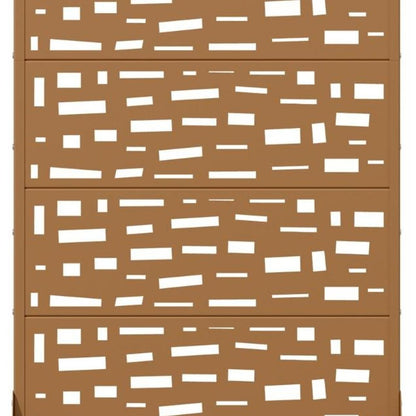 72" Brown Geometric Steel Six Panel Outdoor Privacy Screen HomeRoots