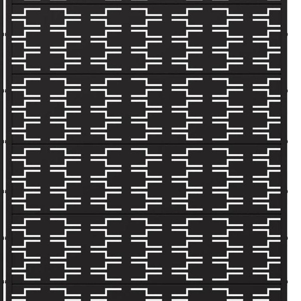 Set Of Two Black Geometric Steel 12 Outdoor Privacy Screen HomeRoots