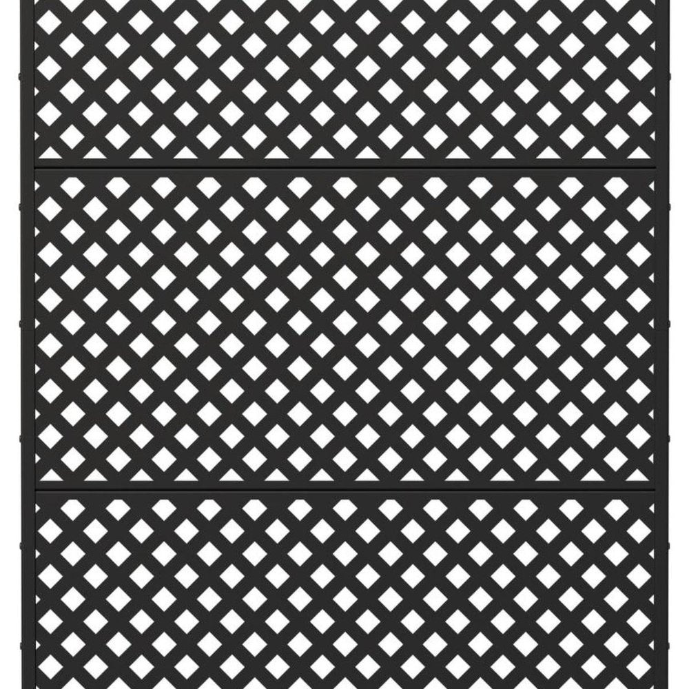 72" Black Geometric Steel Three Panel Outdoor Privacy Screen — view 2