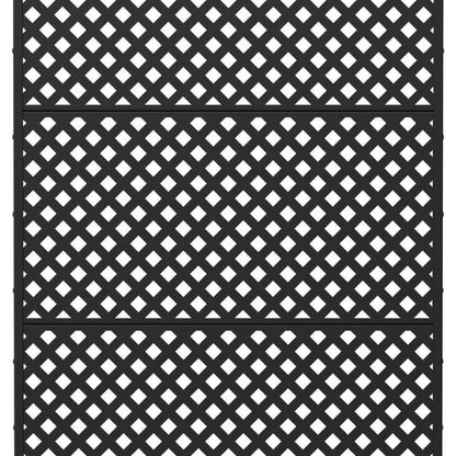 72" Black Geometric Steel Three Panel Outdoor Privacy Screen
