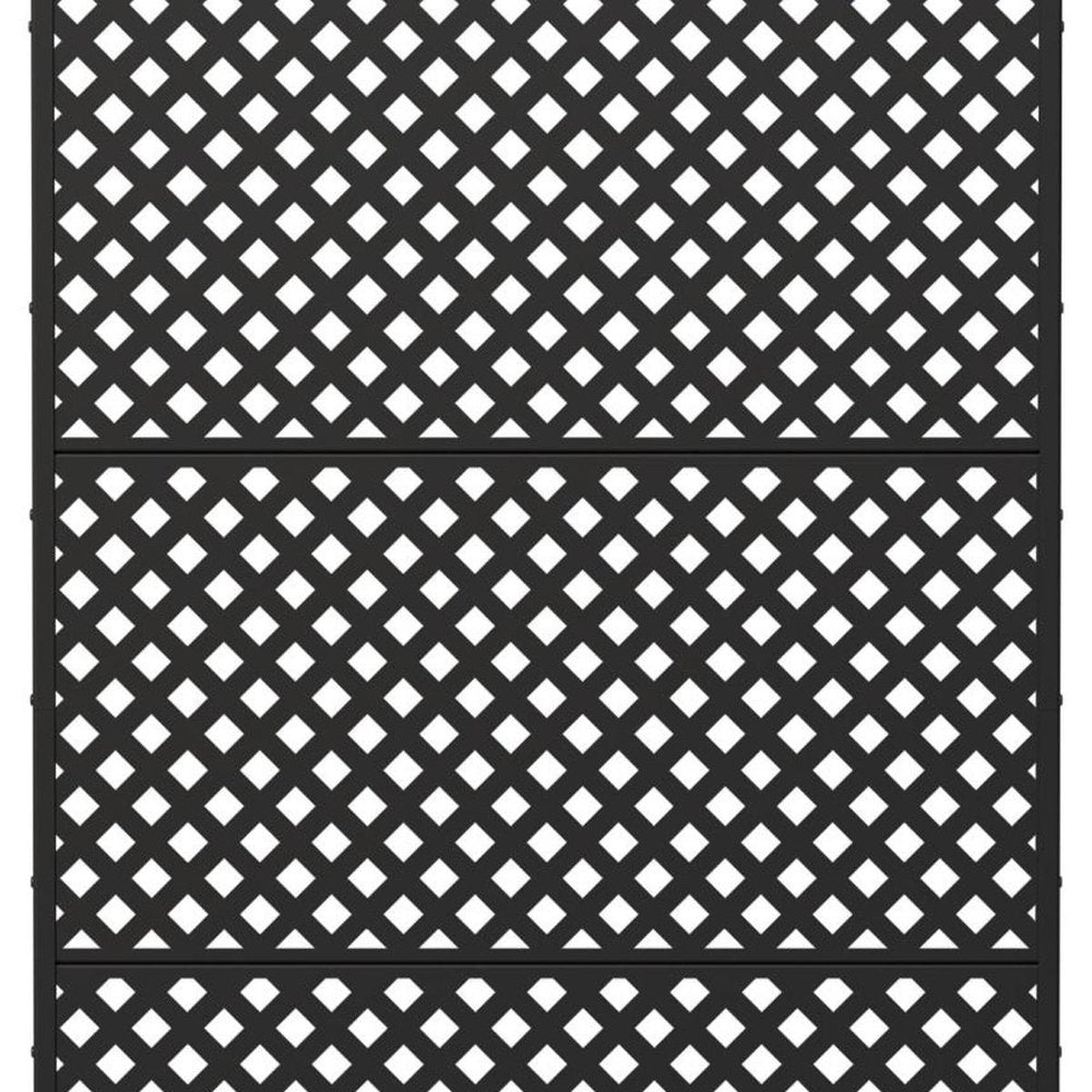 72" Black Geometric Steel Three Panel Outdoor Privacy Screen HomeRoots
