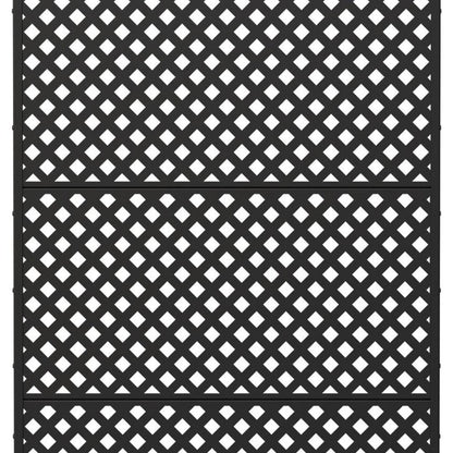 72" Black Geometric Steel Three Panel Outdoor Privacy Screen HomeRoots