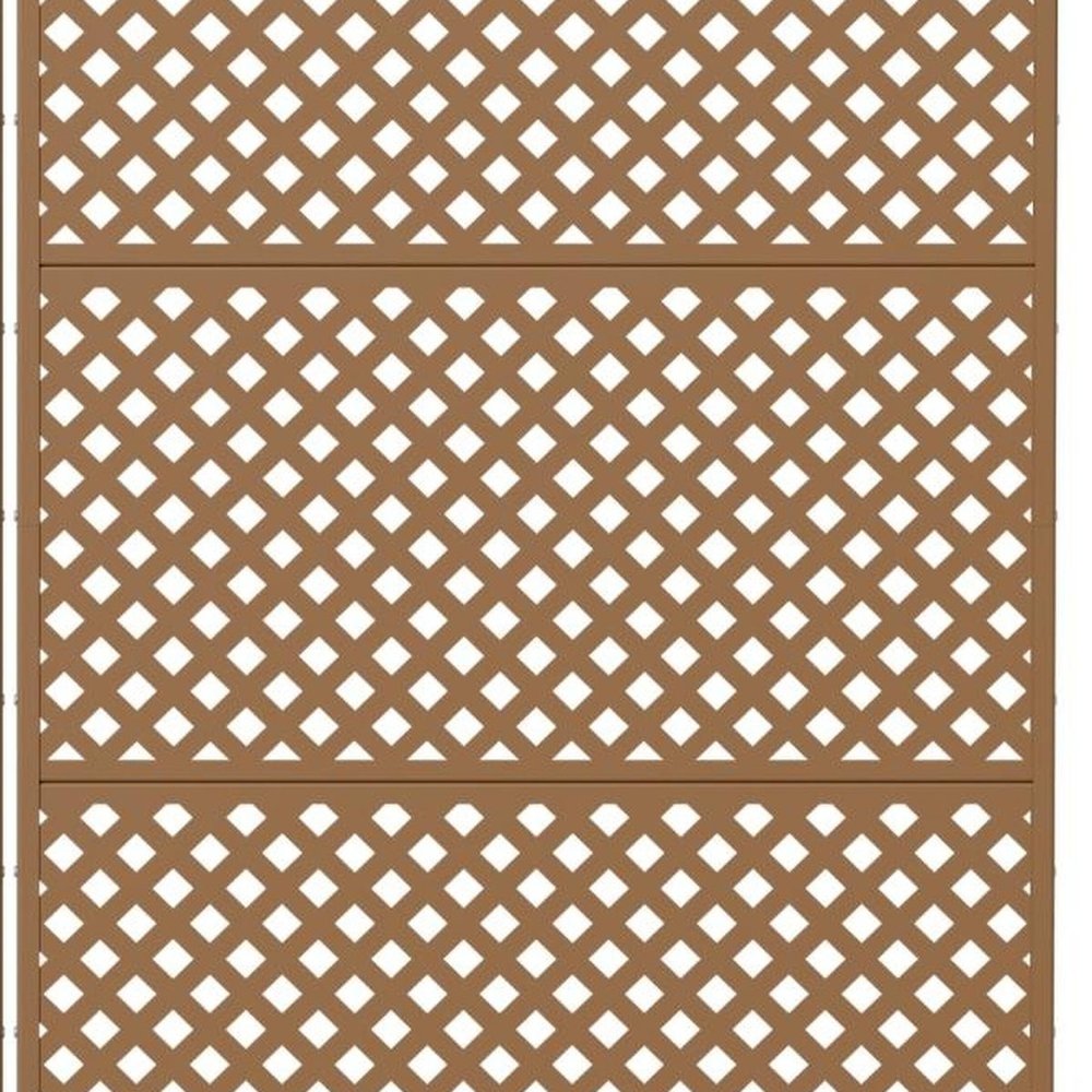 Set Of Two Brown Geometric Steel Six Panel Outdoor Privacy Screen HomeRoots