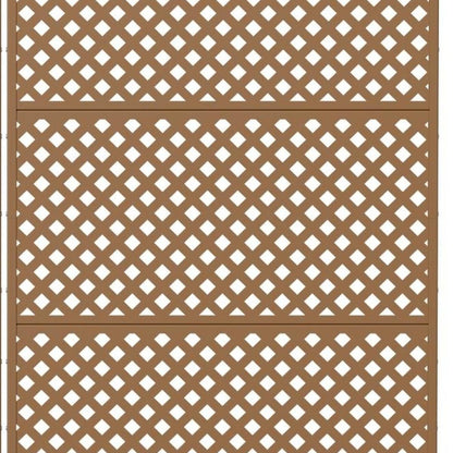 Set Of Two Brown Geometric Steel Six Panel Outdoor Privacy Screen HomeRoots