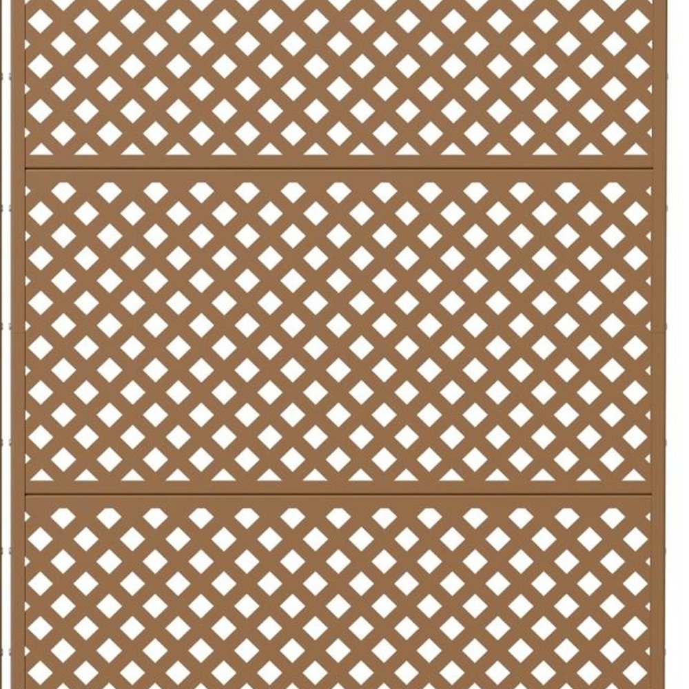 Set Of Two Brown Geometric Steel Six Panel Outdoor Privacy Screen HomeRoots
