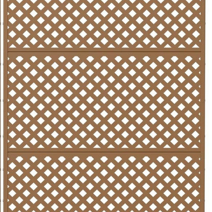 Set Of Two Brown Geometric Steel Six Panel Outdoor Privacy Screen HomeRoots
