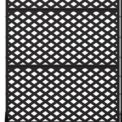 Set Of Two Black Geometric Steel Six Panel Outdoor Privacy Screen HomeRoots