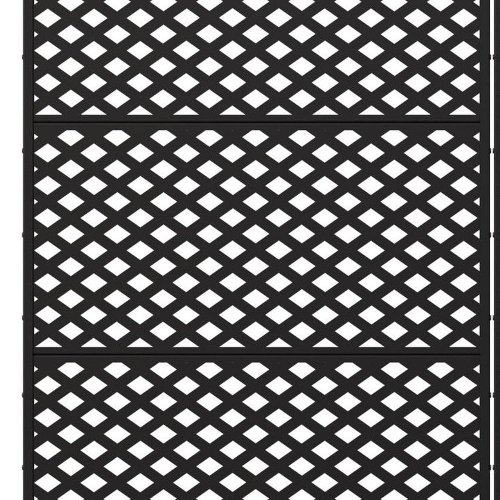 Set Of Two Black Geometric Steel Six Panel Outdoor Privacy Screen — view 3