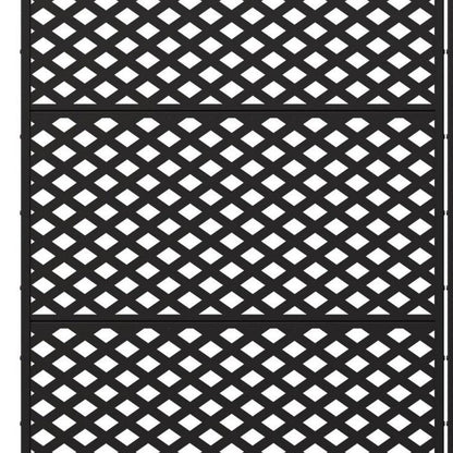 Set Of Two Black Geometric Steel Six Panel Outdoor Privacy Screen HomeRoots
