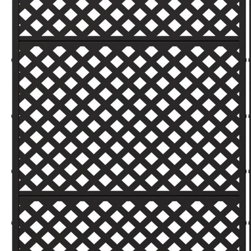 Set Of Two Black Geometric Steel Six Panel Outdoor Privacy Screen HomeRoots