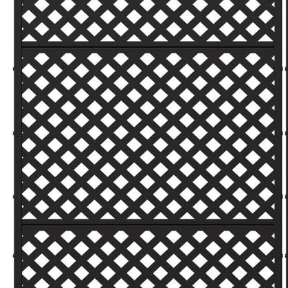 Set Of Two Black Geometric Steel Six Panel Outdoor Privacy Screen HomeRoots