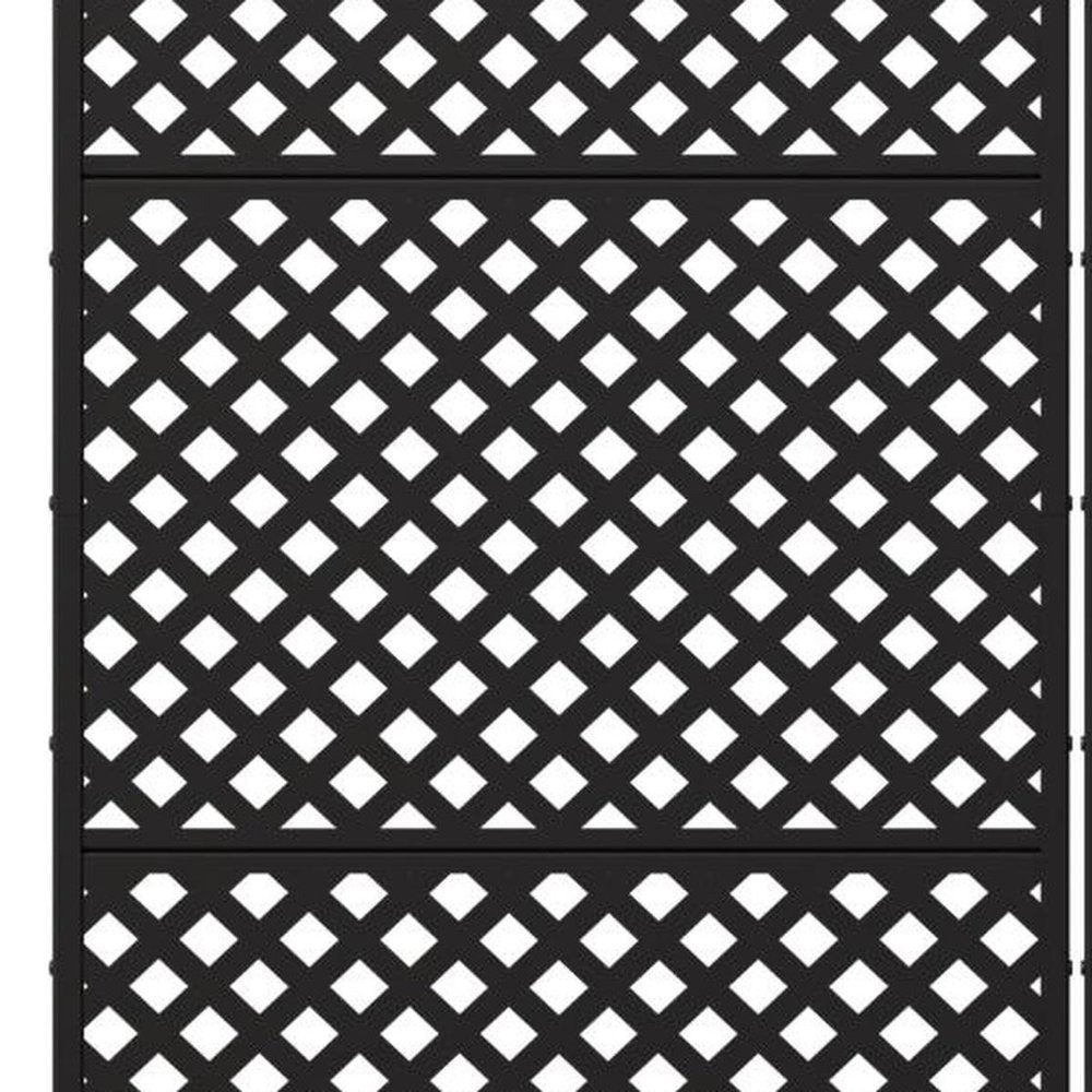Set Of Two Black Geometric Steel Six Panel Outdoor Privacy Screen — view 3