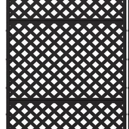 Set Of Two Black Geometric Steel Six Panel Outdoor Privacy Screen HomeRoots