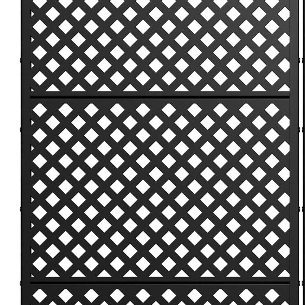 Set Of Two Black Geometric Steel Ten Panel Outdoor Privacy Screen HomeRoots