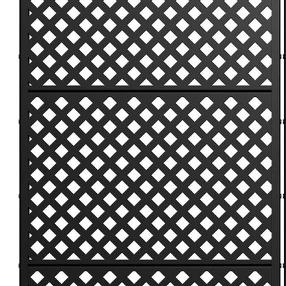 Set Of Two Black Geometric Steel Ten Panel Outdoor Privacy Screen HomeRoots