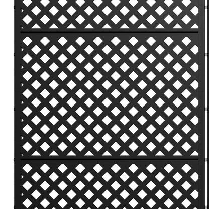 Set Of Two Black Geometric Steel Ten Panel Outdoor Privacy Screen HomeRoots