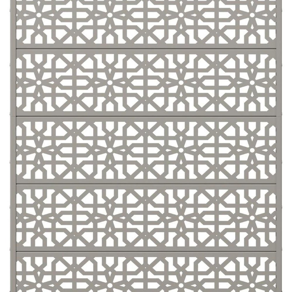 72" Gray Geometric Steel Six Panel Outdoor Privacy Screen — view 3