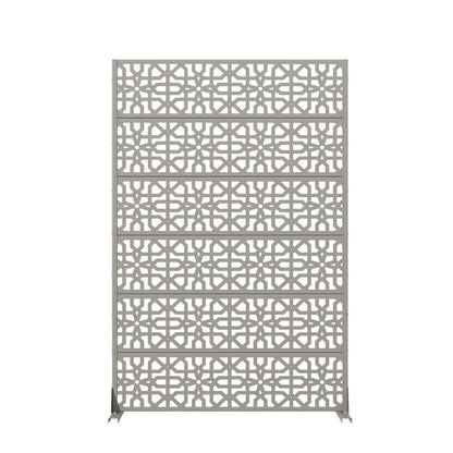 72" Gray Geometric Steel Six Panel Outdoor Privacy Screen HomeRoots