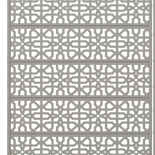 Set Of Two Gray Geometric Steel 12 Outdoor Privacy Screen