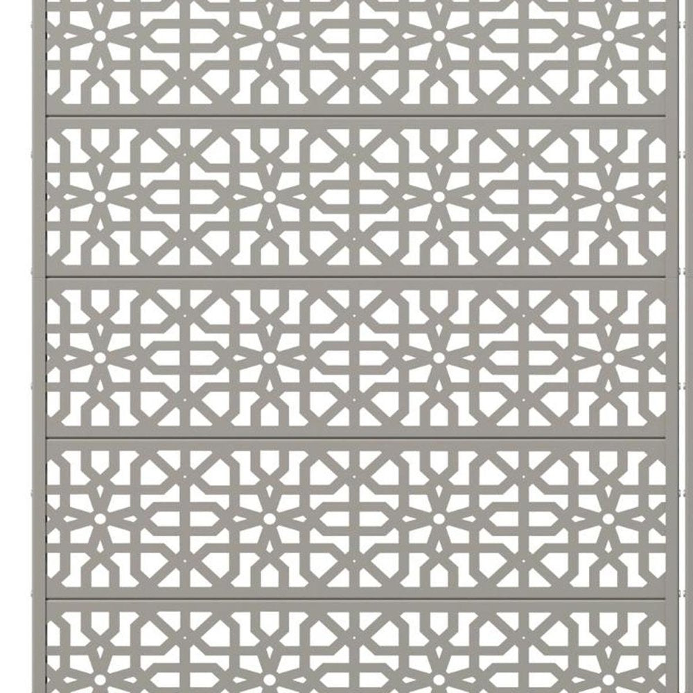 Set Of Two Gray Geometric Steel 12 Outdoor Privacy Screen HomeRoots