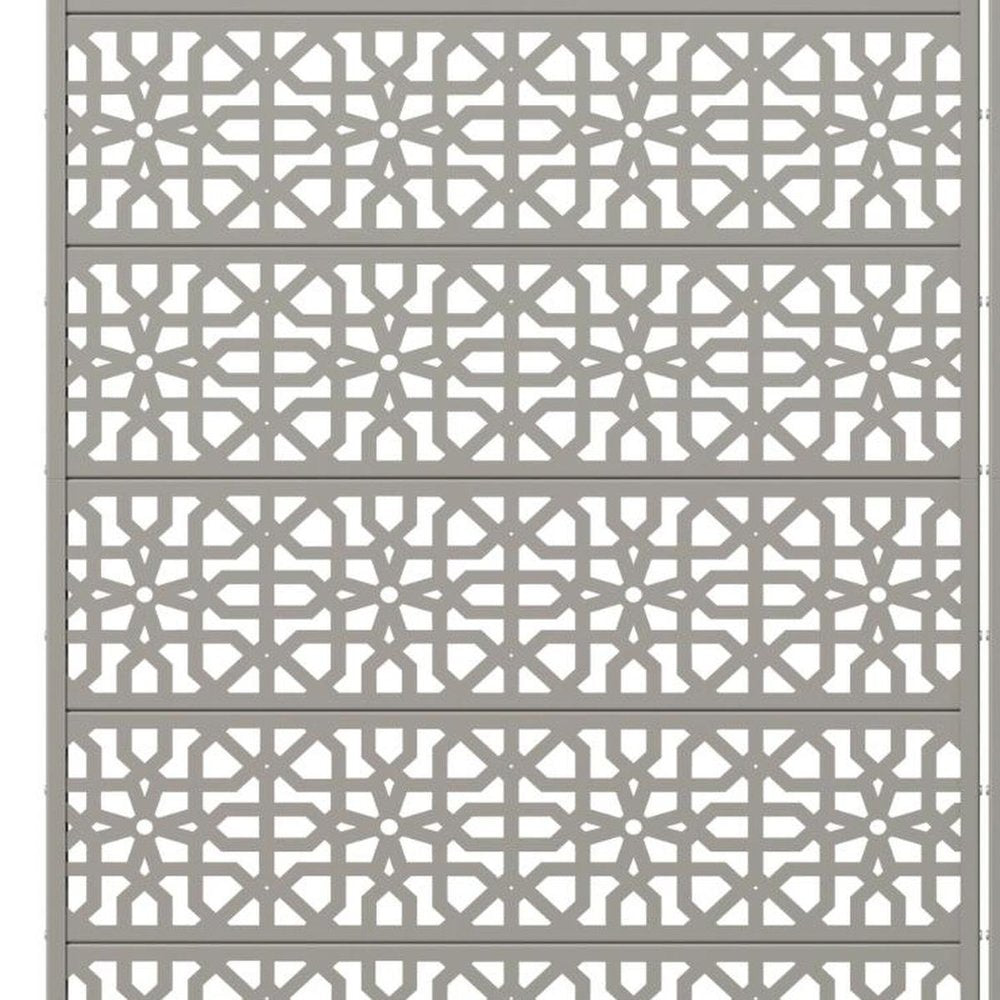 Set Of Two Gray Geometric Steel 12 Outdoor Privacy Screen — view 3