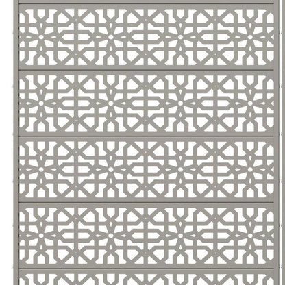 Set Of Two Gray Geometric Steel 12 Outdoor Privacy Screen HomeRoots