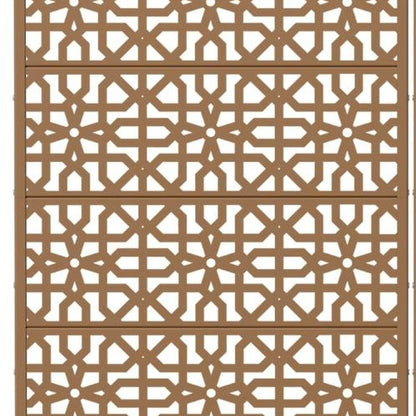 Set Of Two Brown Geometric Steel 12 Outdoor Privacy Screen HomeRoots