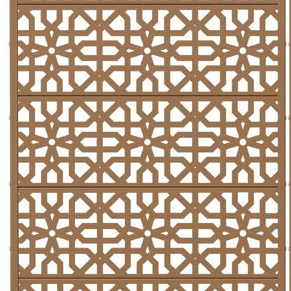 Set Of Two Brown Geometric Steel 12 Outdoor Privacy Screen HomeRoots