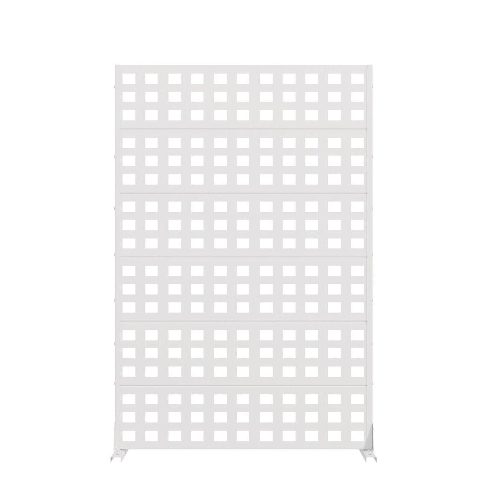 72" White Geometric Steel Six Panel Outdoor Privacy Screen HomeRoots