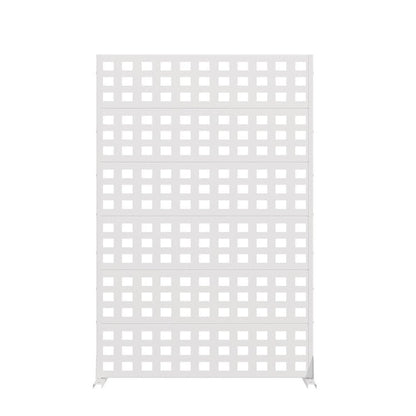 72" White Geometric Steel Six Panel Outdoor Privacy Screen HomeRoots