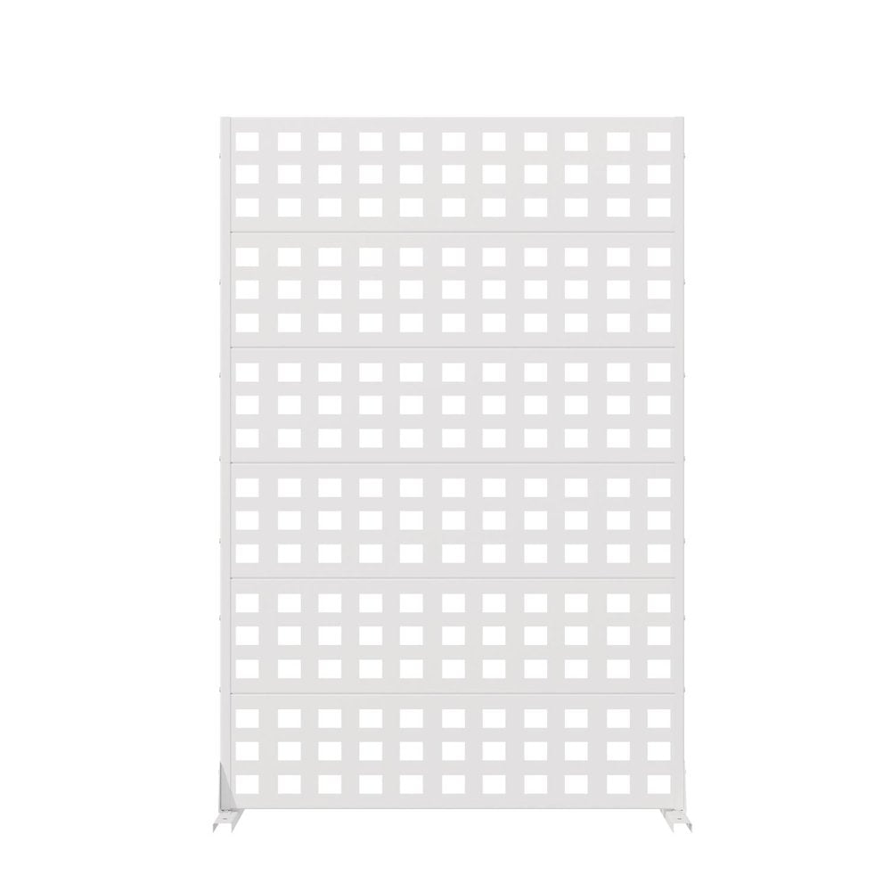 72" White Geometric Steel Six Panel Outdoor Privacy Screen HomeRoots