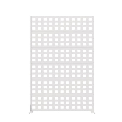 72" White Geometric Steel Six Panel Outdoor Privacy Screen HomeRoots