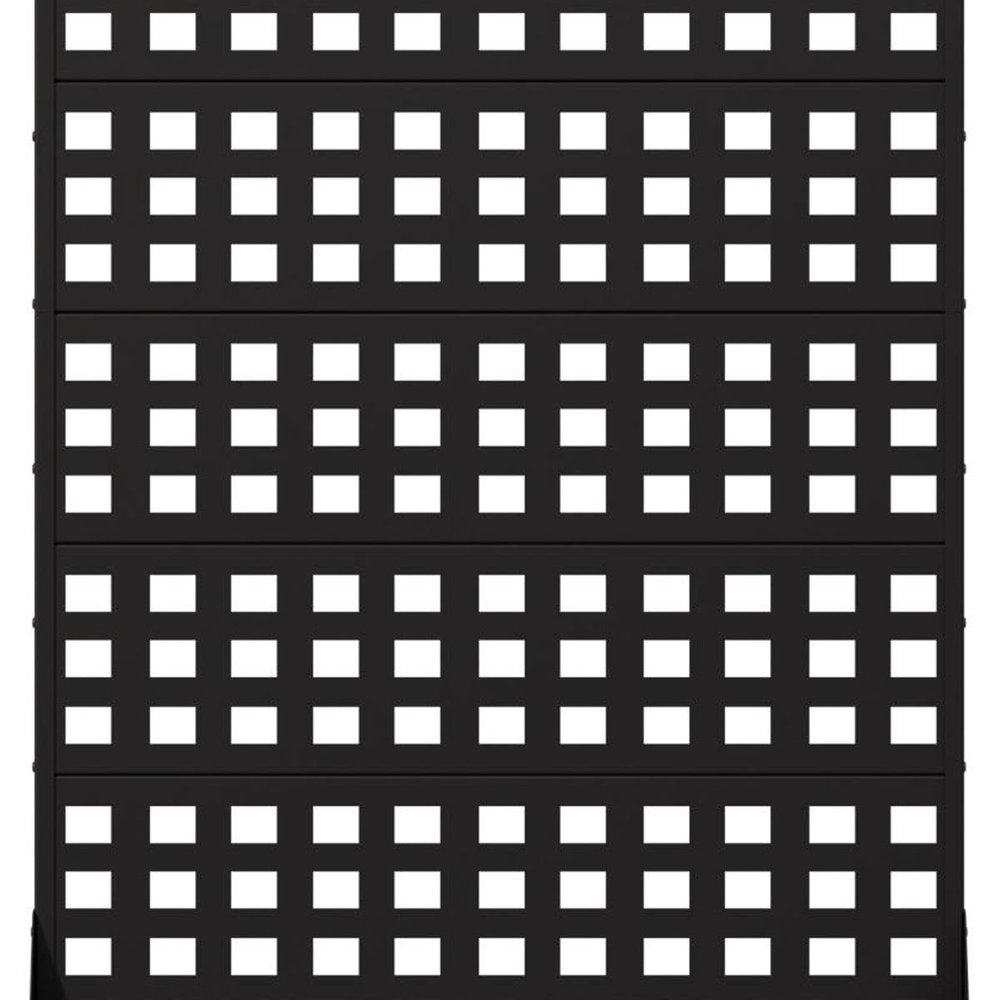 72" Black Geometric Steel Six Panel Outdoor Privacy Screen — view 2