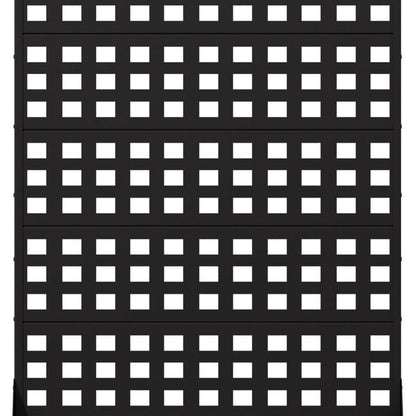 72" Black Geometric Steel Six Panel Outdoor Privacy Screen HomeRoots