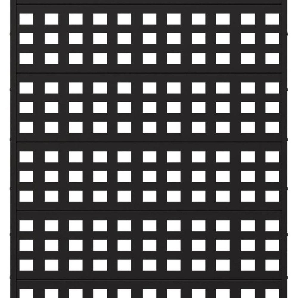 72" Black Geometric Steel Six Panel Outdoor Privacy Screen HomeRoots
