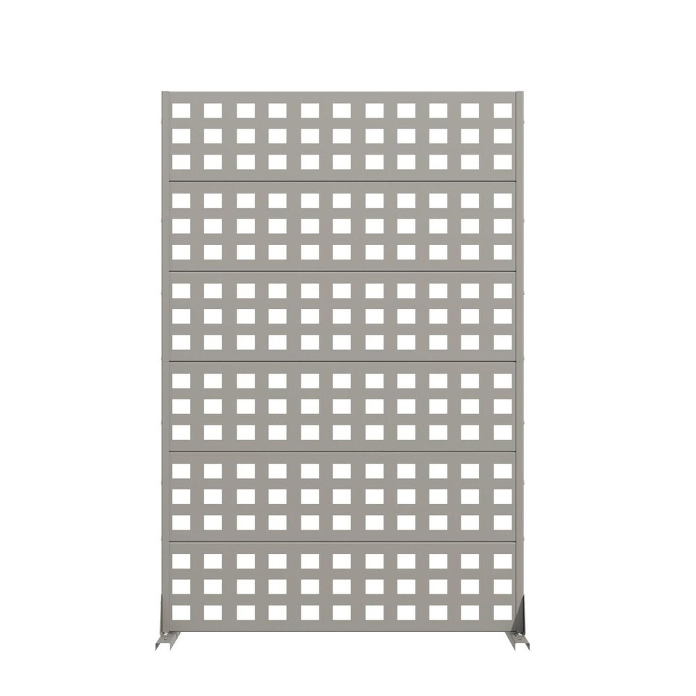 72" Gray Geometric Steel Six Panel Outdoor Privacy Screen HomeRoots