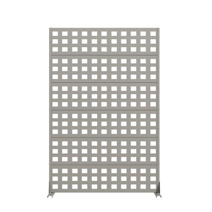 72" Gray Geometric Steel Six Panel Outdoor Privacy Screen HomeRoots