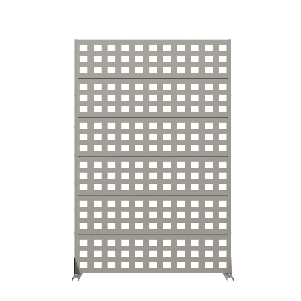 72" Gray Geometric Steel Six Panel Outdoor Privacy Screen — view 1