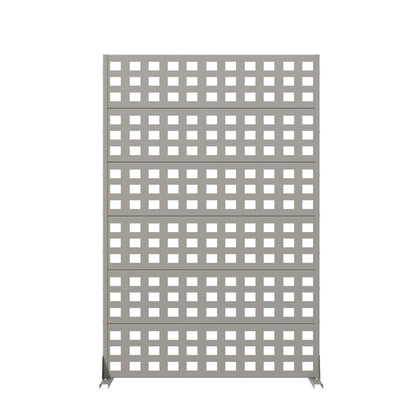 72" Gray Geometric Steel Six Panel Outdoor Privacy Screen HomeRoots