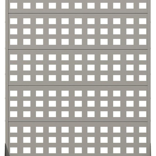 72" Gray Geometric Steel Six Panel Outdoor Privacy Screen