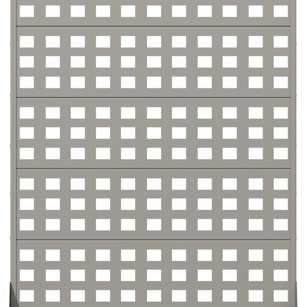 72" Gray Geometric Steel Six Panel Outdoor Privacy Screen — view 2